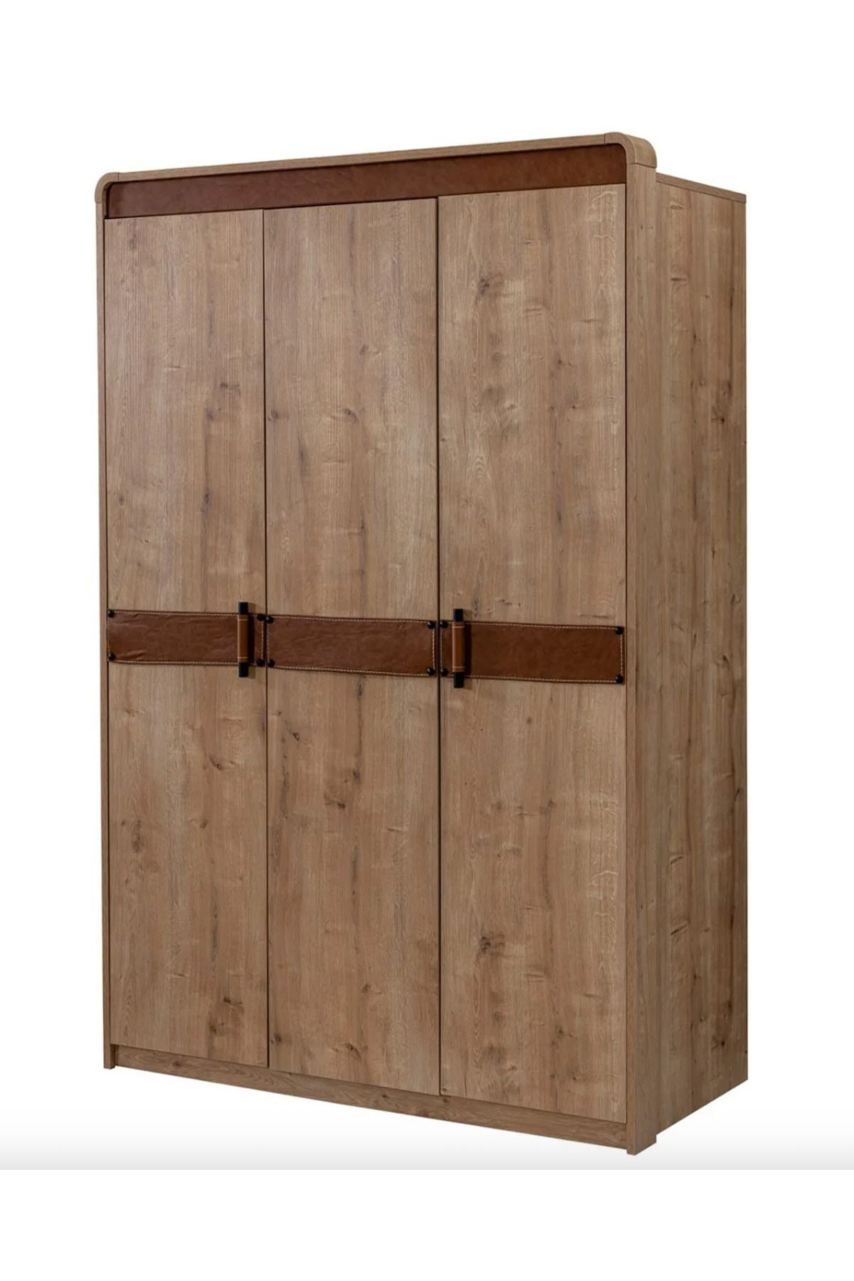 Solid 3 Kapılı Dolap - Ahşap Renk Çocuk Odası Dolabı