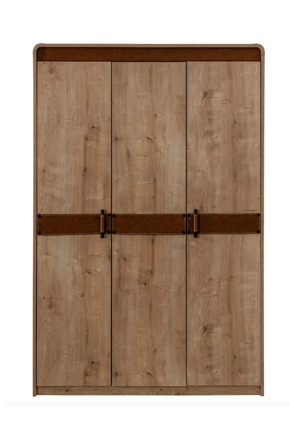 Solid 3 Kapılı Dolap - Ahşap Renk Çocuk Odası Dolabı