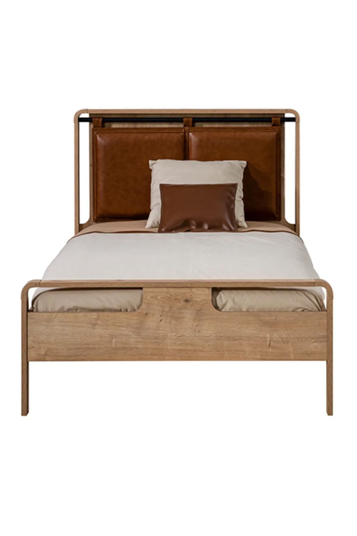 SOLID NATURAL - Ahşap Görünümlü Karyola 120 x 200 cm