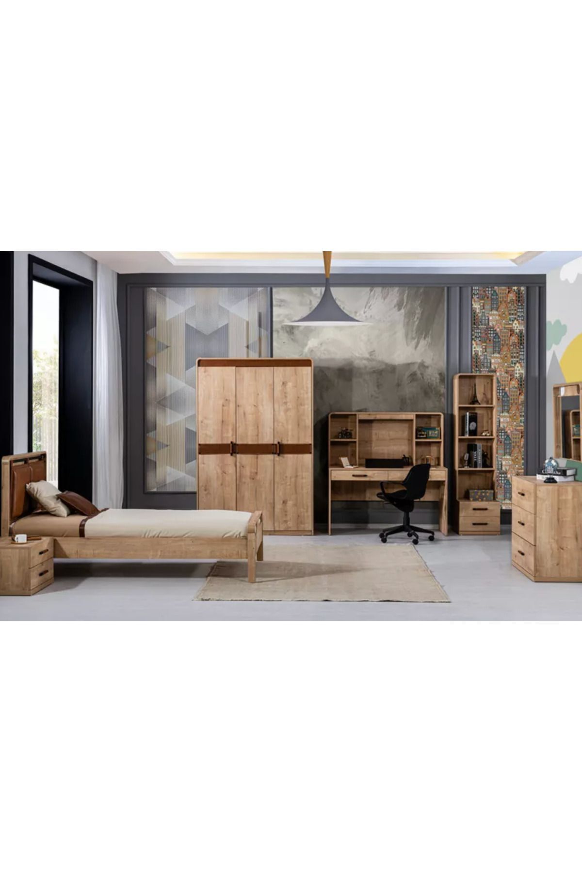 SOLID NATURAL - Ahşap Görünümlü Karyola 120 x 200 cm