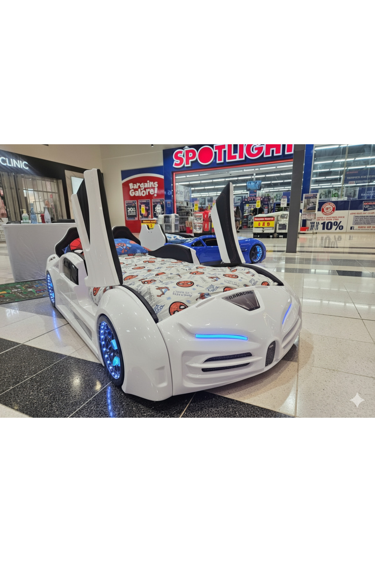 Rs - Bugattı - Arabalı Yatak Araba Yatak - BAZALI - Kapıları Yukarı Açılır - Beyaz