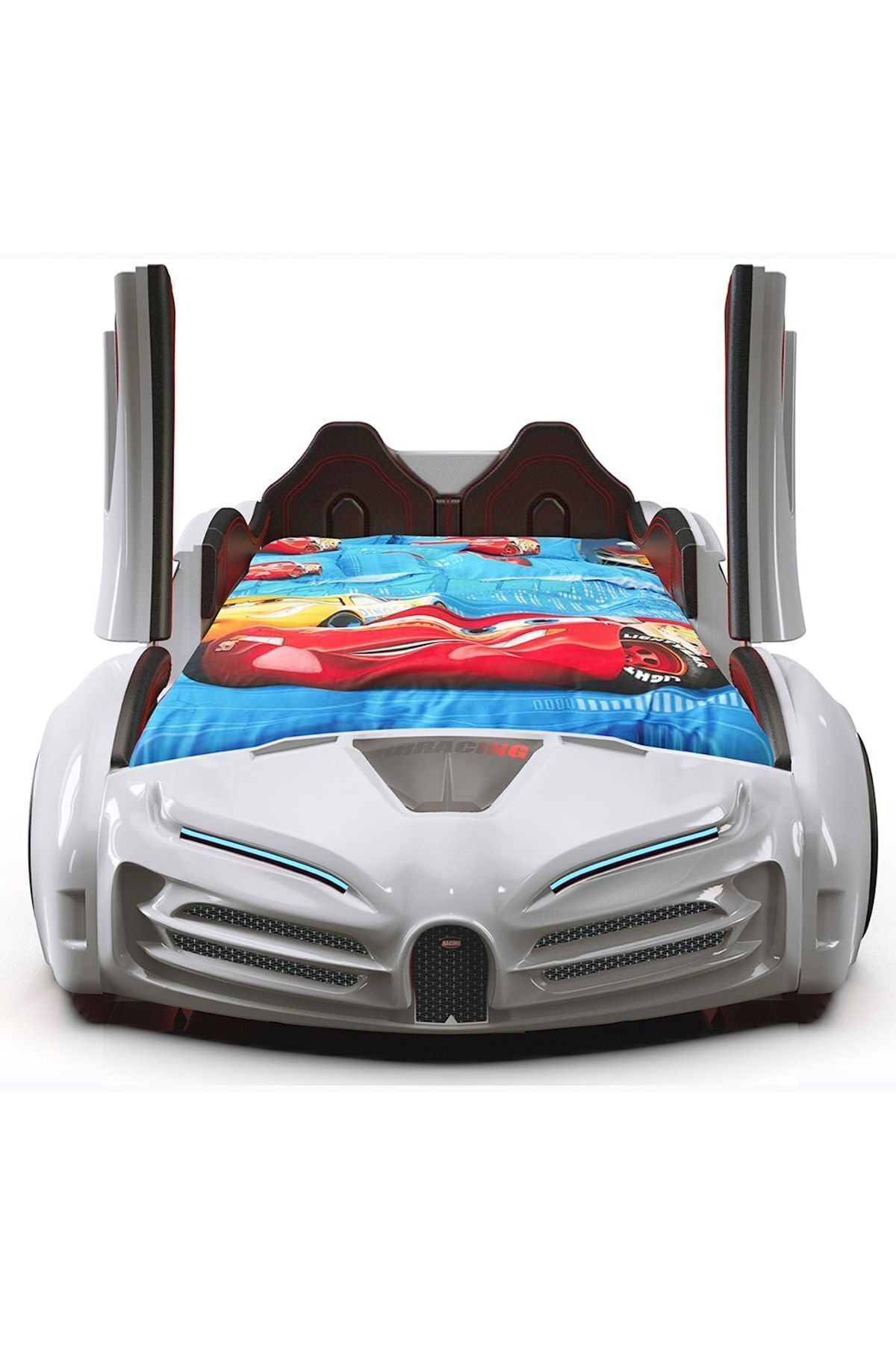 Rs - Bugattı - Arabalı Yatak Araba Yatak - BAZALI - Kapıları Yukarı Açılır - Beyaz