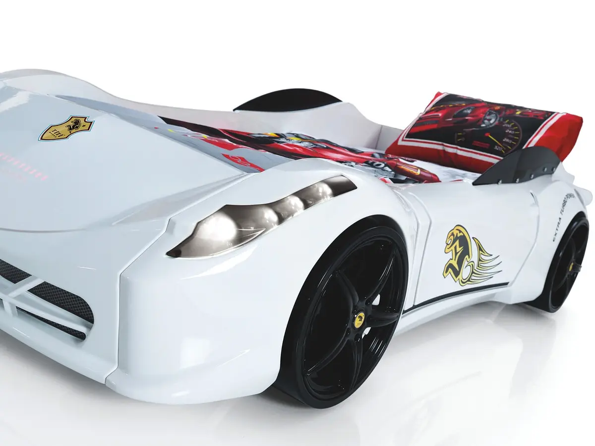 Ferrari Arabalı Yatak - Beyaz