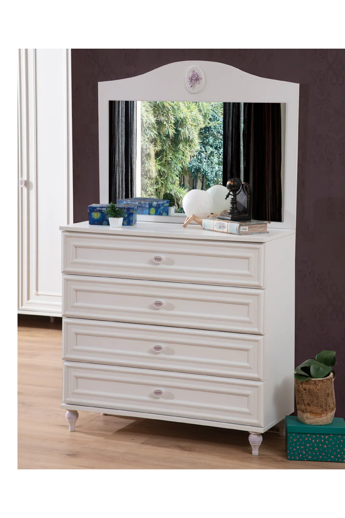 VİŞNE - KIZ ÇOCUK ŞİFONYER - AYNALI ŞİFONYER