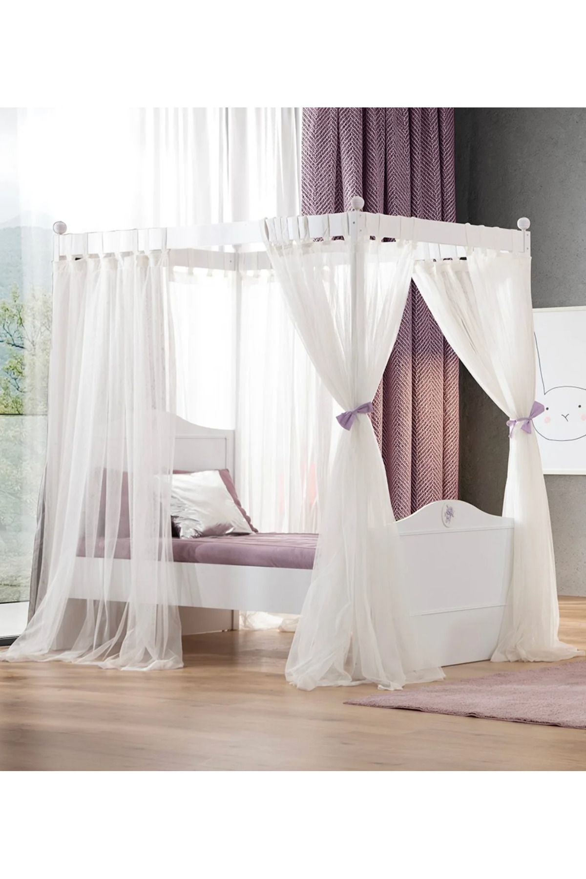 Vişne - Cibinlikli Kız Karyola - Kız cibinlikli Karyola