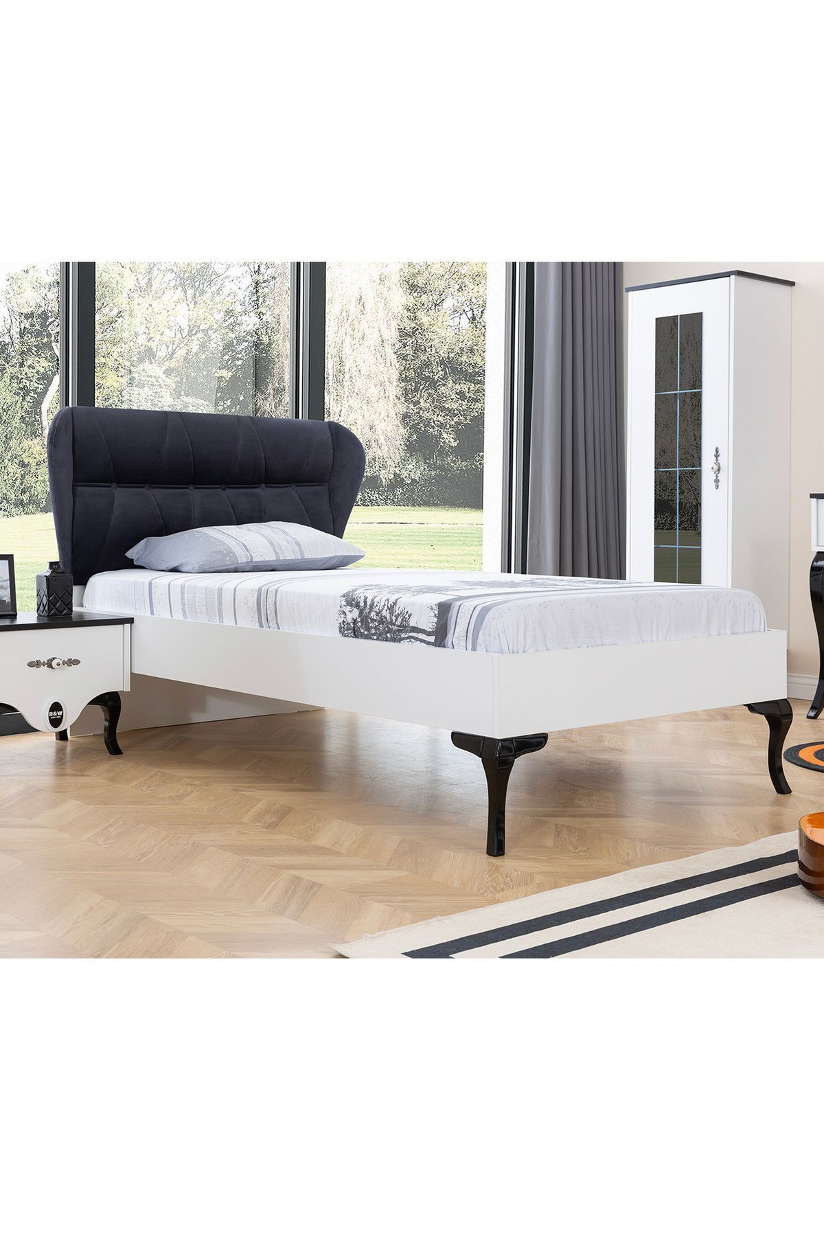 Zümre - Siyah & Beyaz - Karyola 120*200 cm - Çocuk Karyola