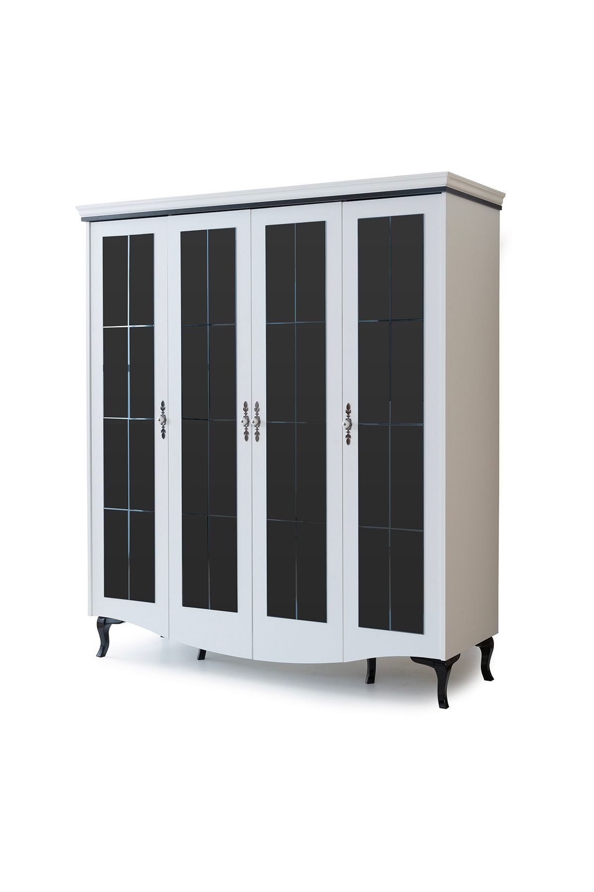 Zümre - Siyah & Beyaz - 4 Kapılı Dolap - Çocuk Gardırop